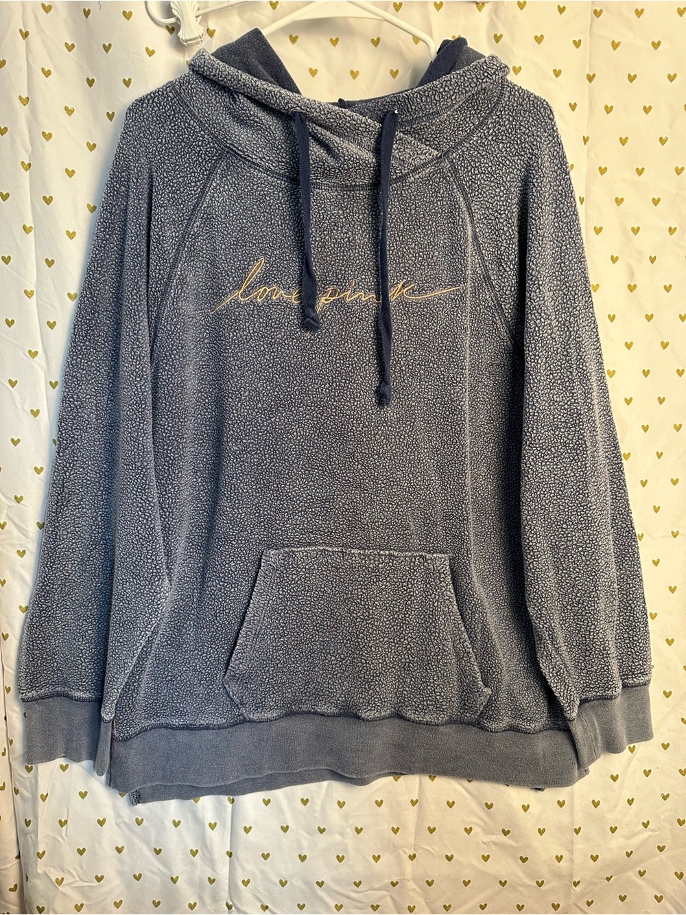 PINK Victoria's Secret Navy Blue Fleece Pullover Hoodie